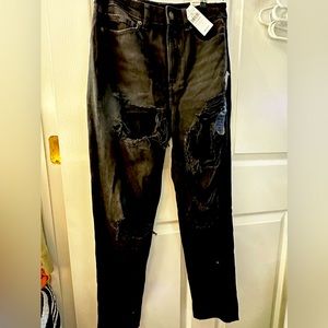 American Eagle black mom jeans size 6